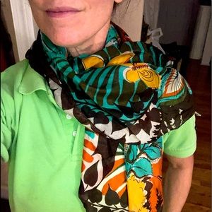 RARE Vintage KIMBALL Silk square scarf 32” x 32” gorgeous colors and jewel tones